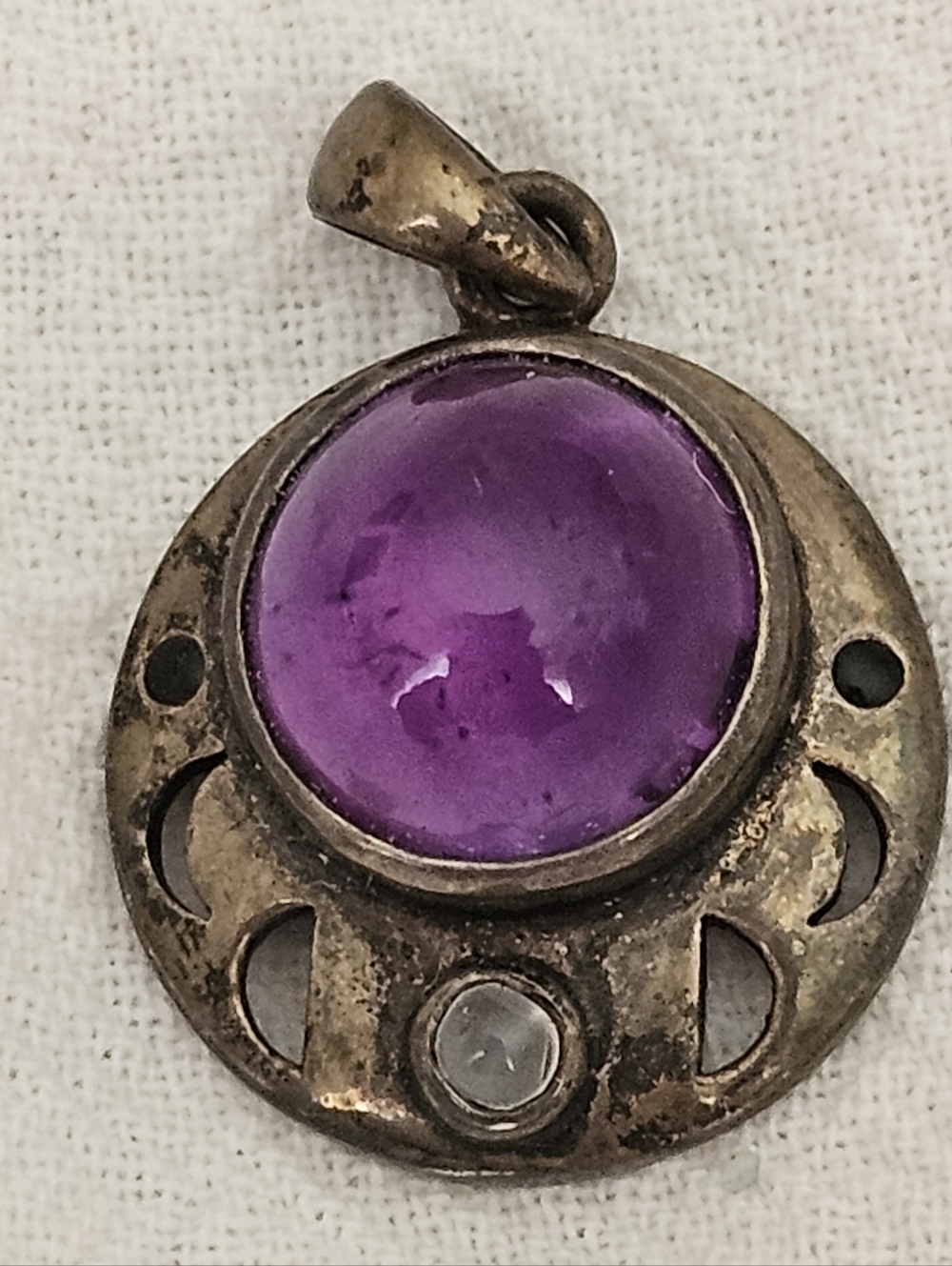 Purple Cabochon Round Pendant Necklace - Women Jewelry